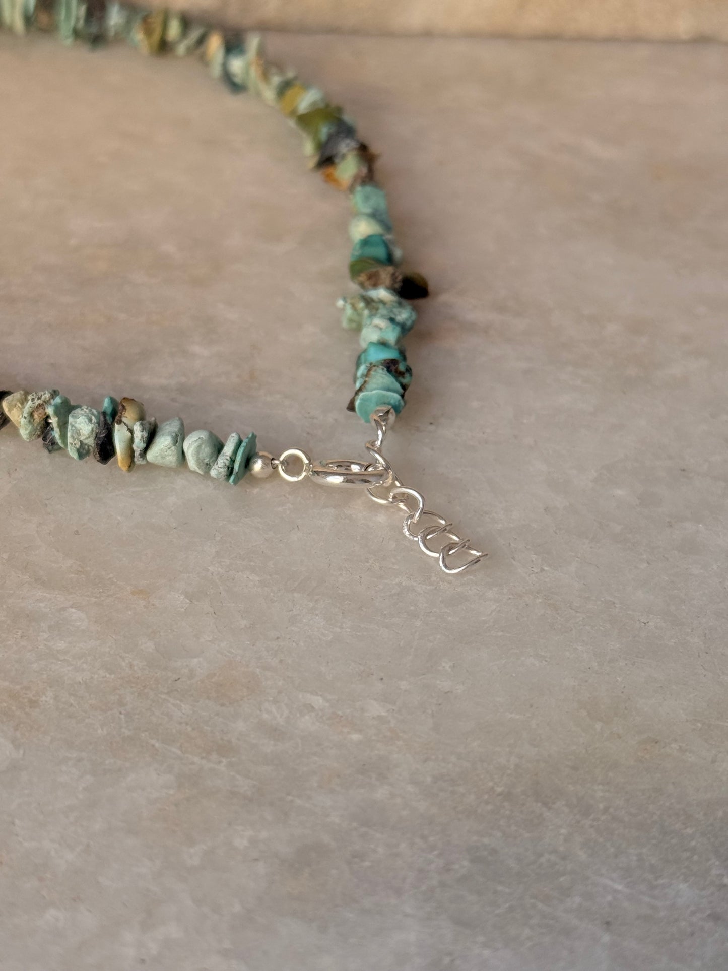 925 Sterling Silver Turquoise Crystal Necklace