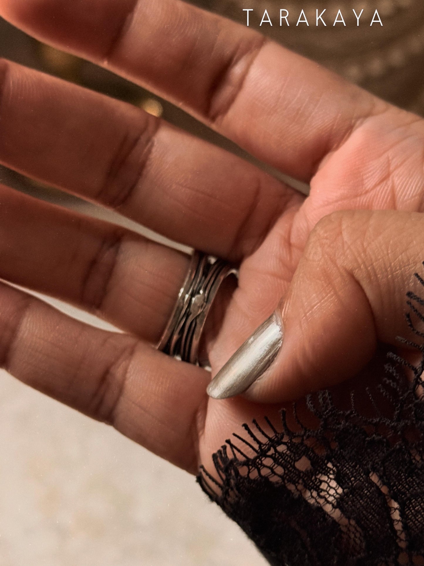 925 Sterling Silver Draped Textured Band Ring