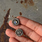925 Sterling Silver Moonstone Big Sun Stud Earrings