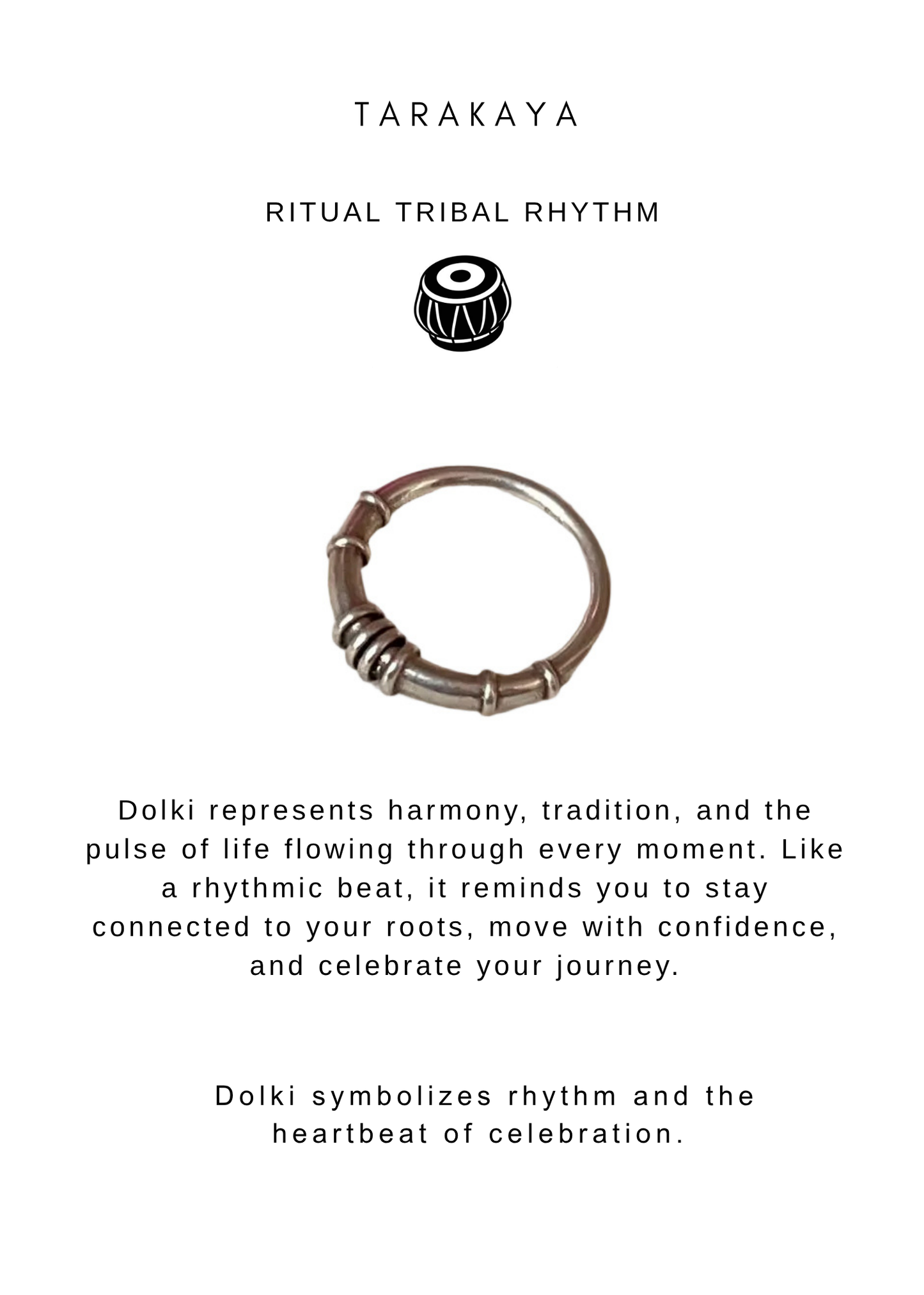 925 Sterling Silver Dolki Boho Tribal Stack Ring