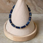 925 Sterling Silver Lapis Lazuli Flat Tube Crystal Silver Balls Bracelet