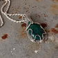925 Sterling Silver Azurite Pear Wire Wrapped Handcrafted One of a Kind Pendant