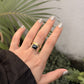 925 Sterling Silver Black Onyx Spinner Dual Tone Rustic Ring