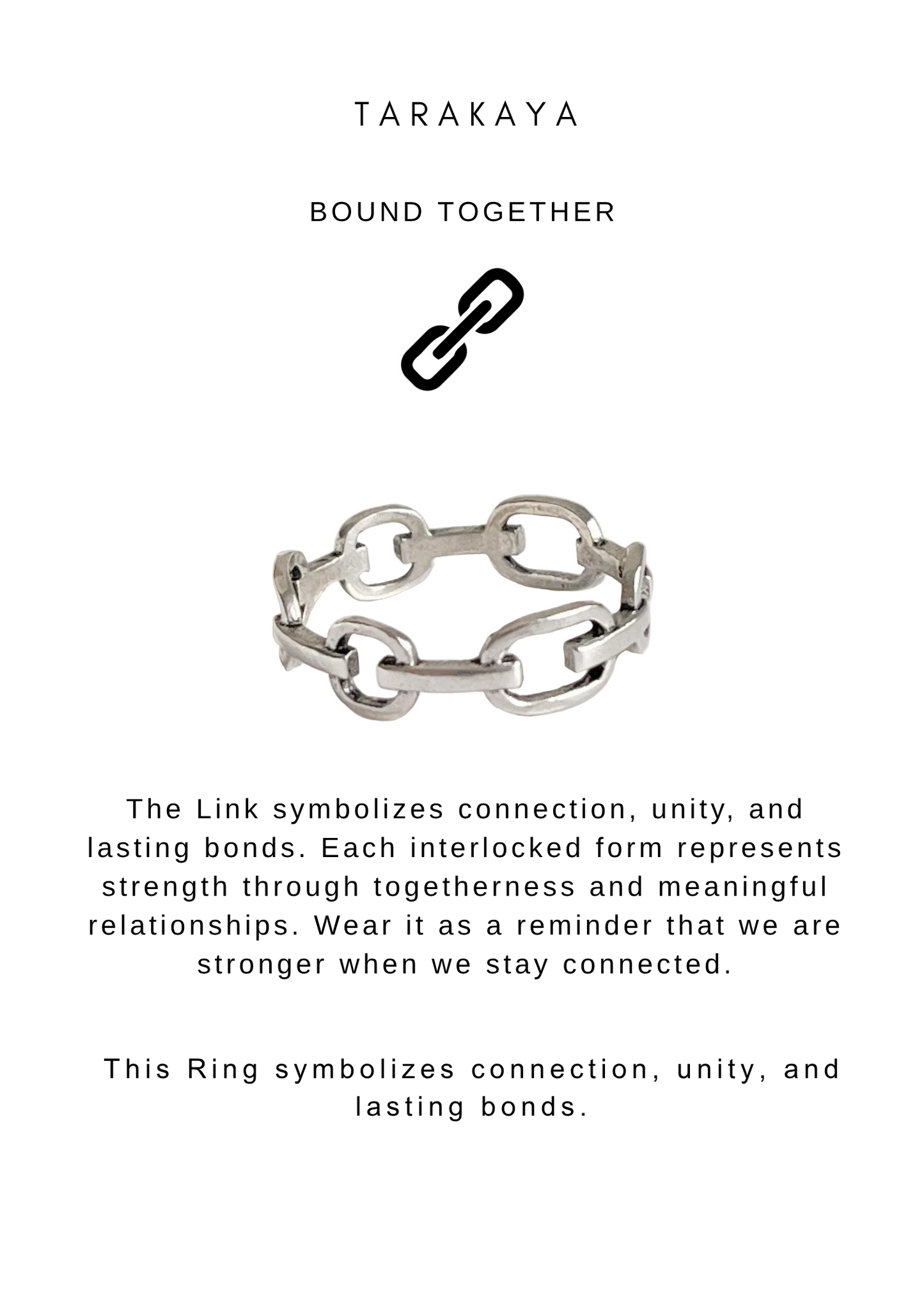 925 Sterling Silver Boho Link Band Ring