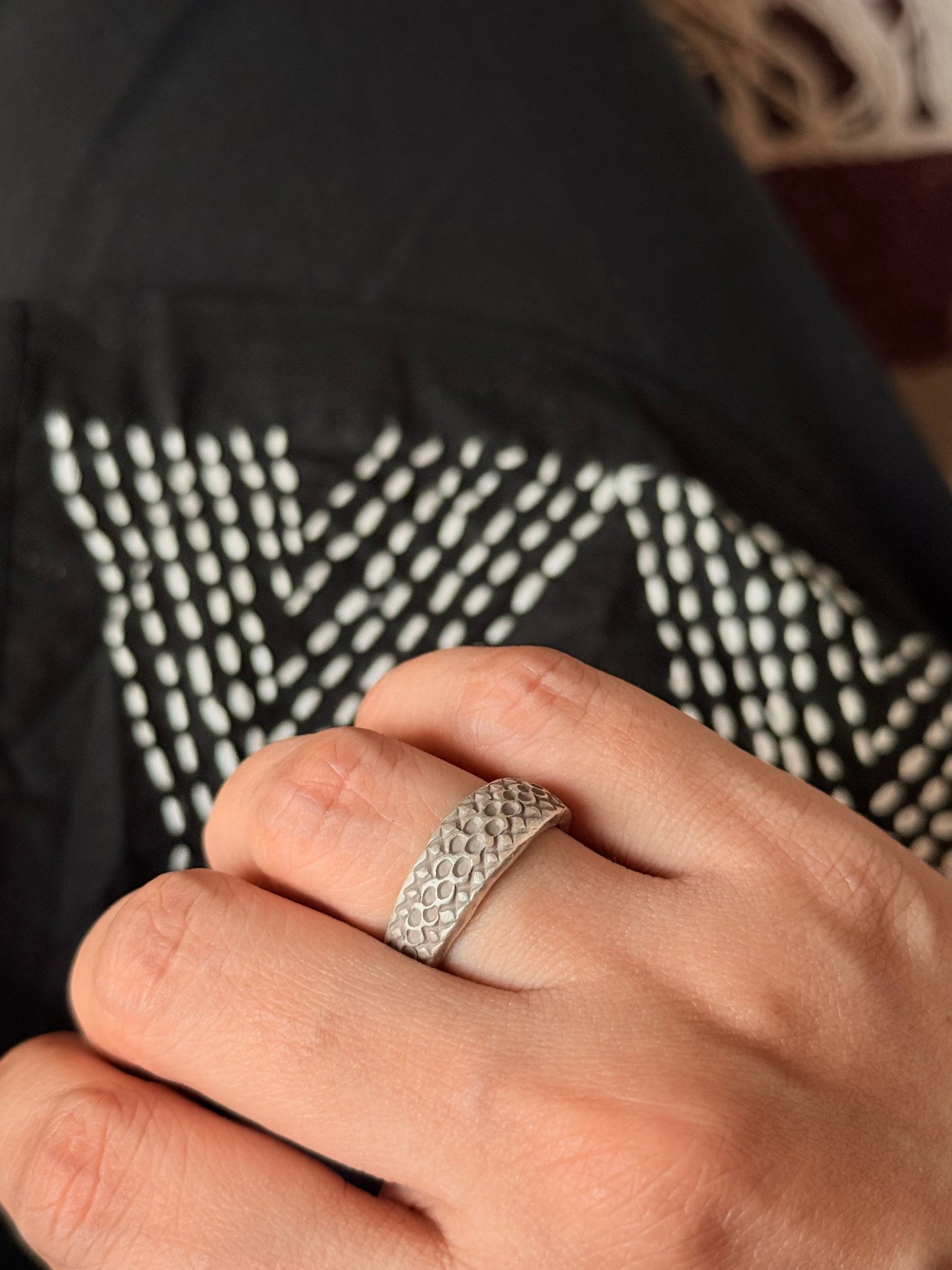 925 Sterling Silver Bohemian Hill Tribe Serpent Aura Band Handcrafted Adjustable Ring