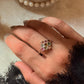925 Sterling Silver Multi Tourmaline Flower Statement Ring