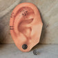 925 Sterling Silver Antique Plain Oxidised Boho Studs Earrings