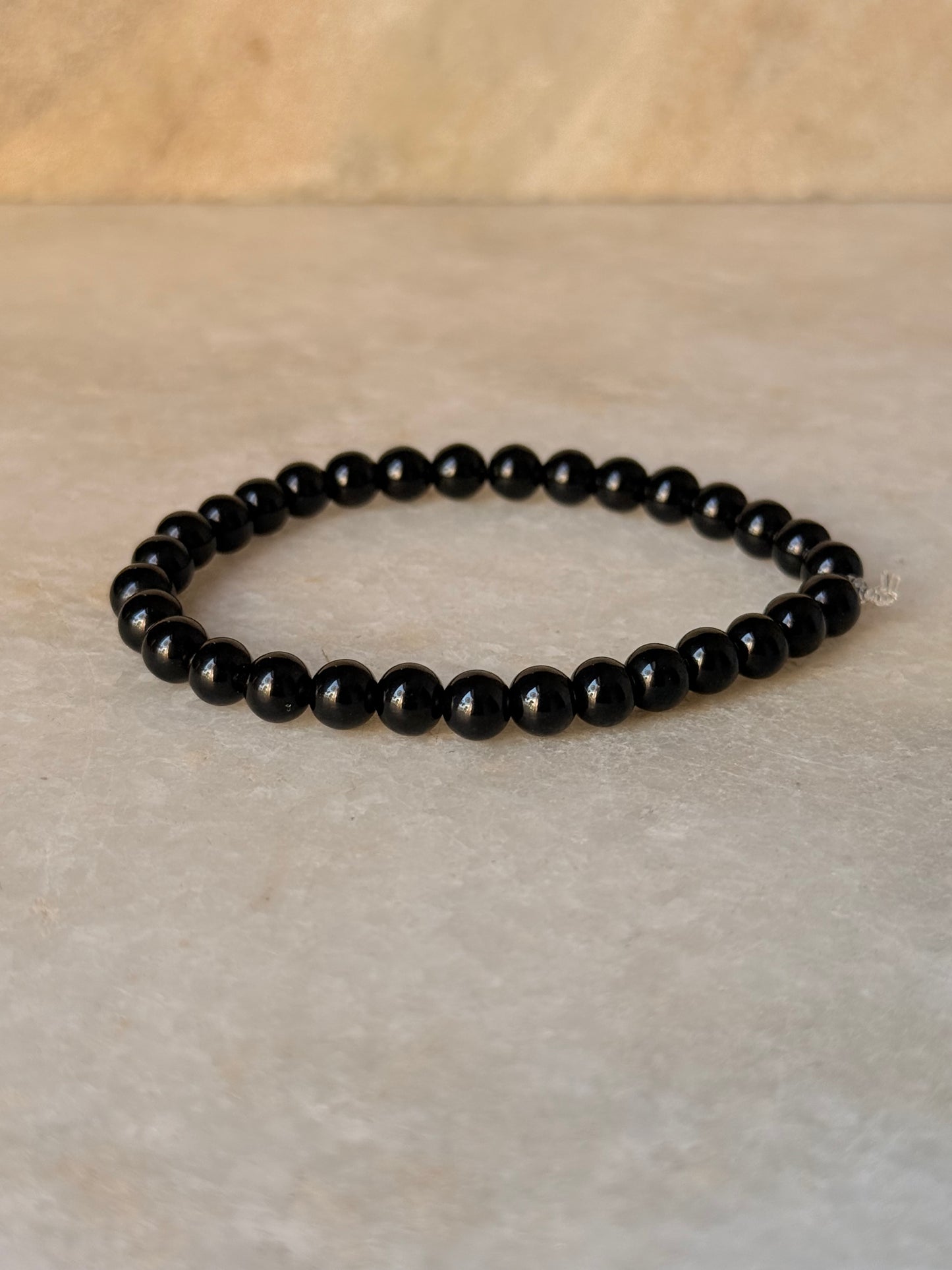 Natural Crystal Black Onyx 6mm Bracelet