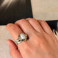 925 Sterling Silver Baroque Pearl Rustic Fusion Handcrafted Ring