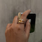 925 Sterling Silver Citrine Oval Statement Contemporary Ring