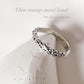 Thin Vintage Motif Silver Band Ring