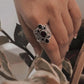Elegant Black Onyx Vintage Filigree Ring in Silver