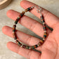 925 Sterling Silver Red Agate Flat Tube Crystal Silver Balls Bracelet