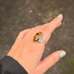 925 Sterling Silver Tiger Eye Oval Boho Statement Ring