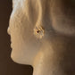 925 Sterling Silver Mother of Pearl Flower Carved Lab Grown Ruby Tiny Studs- 2 in 1
