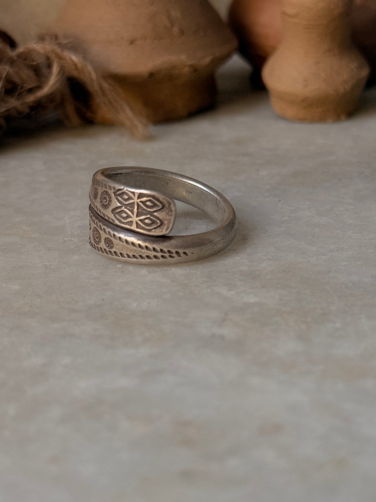 925 Sterling Silver Bohemian Hill Tribe Handcrafted Adjustable Ring