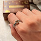 925 Sterling Silver Citrine Square Vintage Band Ring