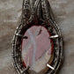 925 Sterling Silver Red Jasper Crystal Wire Wrapped Statement Pendant