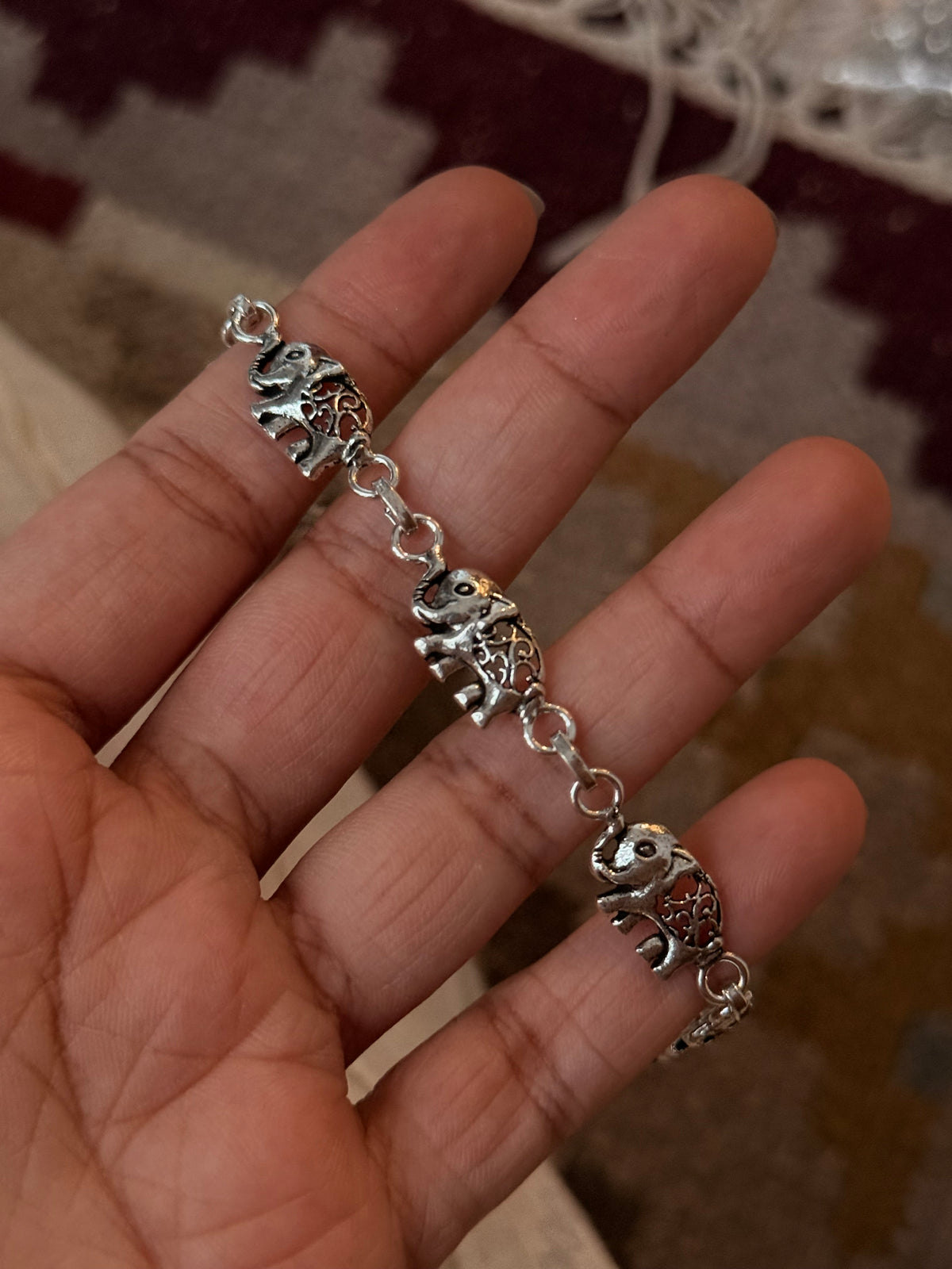 925 Sterling Silver Elephant Bracelet