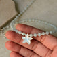 Natural Aquamarine, Shiny Pearls & Mother of Pearl Starfish 925 Sterling Silver Necklace