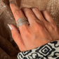 925 Sterling Silver Bohemian Dessert Spirit - Leaf Textured Wrap Hill Tribe Handcrafted Adjustable Ring