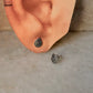 925 Sterling Silver Antique Plain Oxidised Boho Studs Earrings