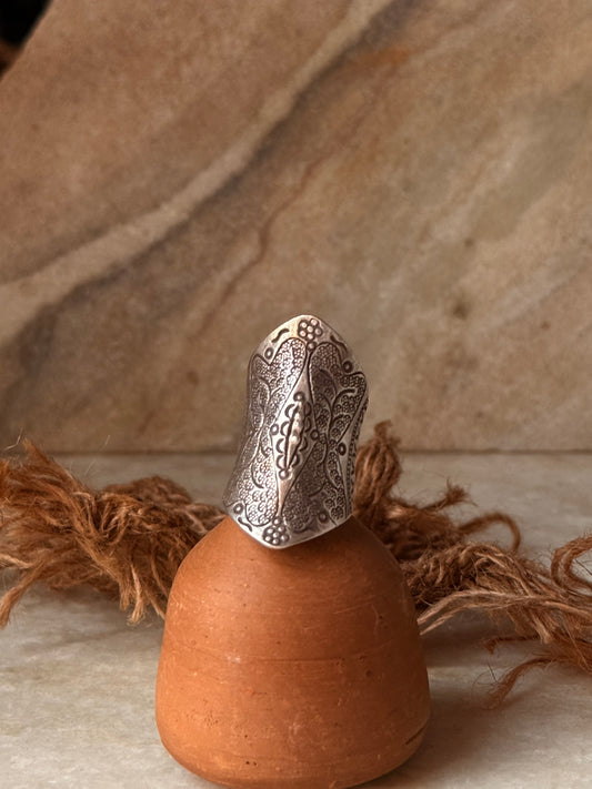 925 Sterling Silver Bohemian Imported Handcrafted Full Finger Adjustable Ring