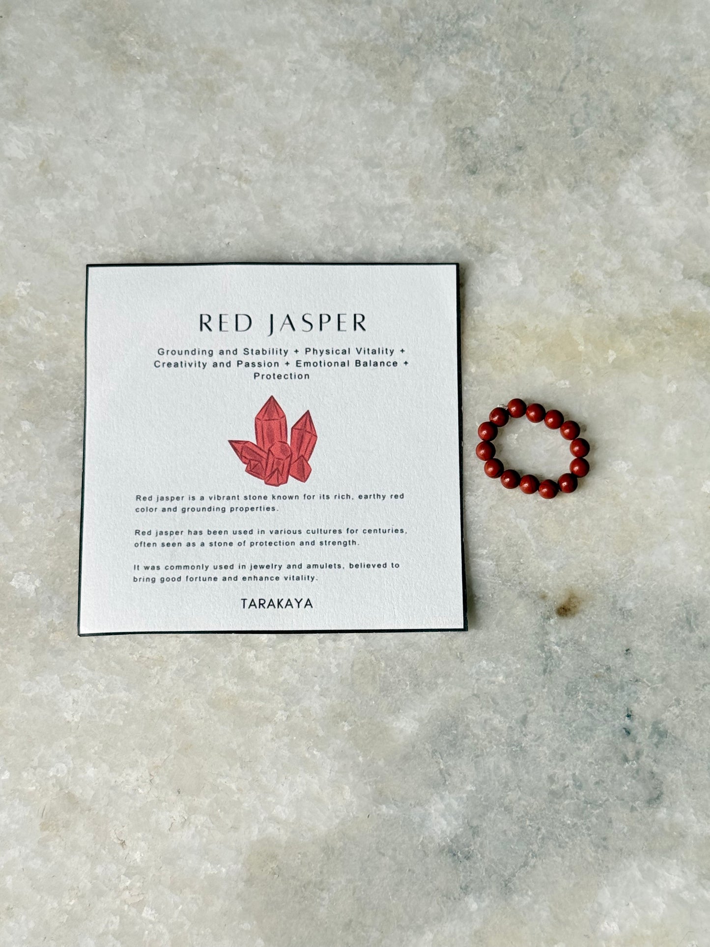Natural Crystal Red Jasper 4mm Stretchy Rings