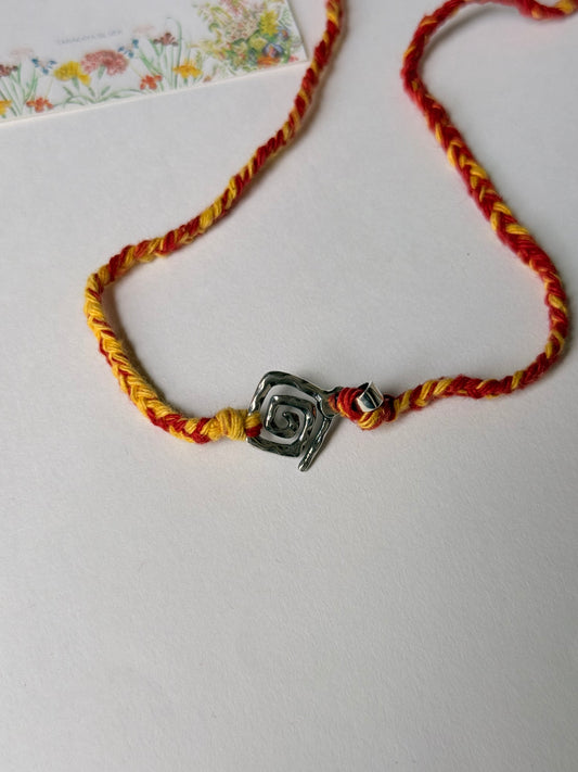 925 Sterling Silver Rustic Hammered Spiral Reusable as Pendant Handcrafted Rakhi