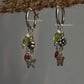 Removable charm hoop earrings in silver with floral garden theme  