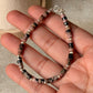 925 Sterling Silver Rhodonite Flat Tube Crystal Silver Balls Bracelet