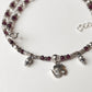Spiritual Bohemian Choker with Garnet, Clear and Smokey Quartz Crystals 