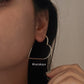 925 Silver Love Heart Design Hoop Earrings