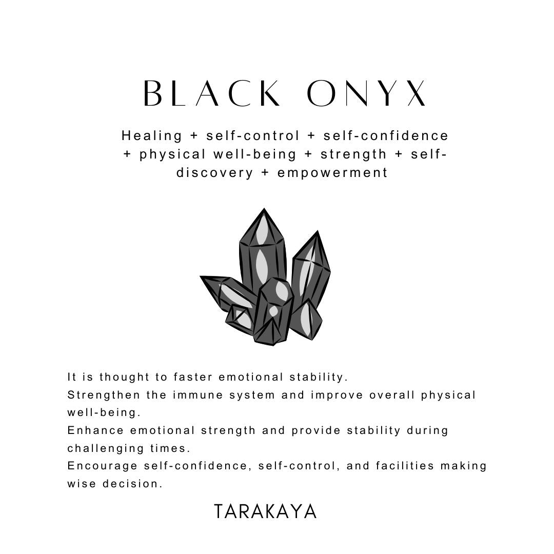 Black Onyx Crystal with 925 Sterling Silver Accents