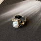 925 Sterling Silver Baroque Pearl Rustic Fusion Handcrafted Ring