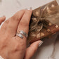 Versatile feather wrap silver ring with an adjustable band for a comfortable fit