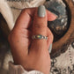 Elegant Opal Princess Band Ring in Sterling Silver