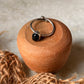 925 Sterling Silver Star Black Onyx Oval Engraved Adjustable Ring