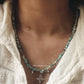 Statement Bohemian Necklace with Tribal Kolam Motif and Turquoise Beads
