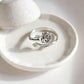 Vintage rose design sterling silver ring