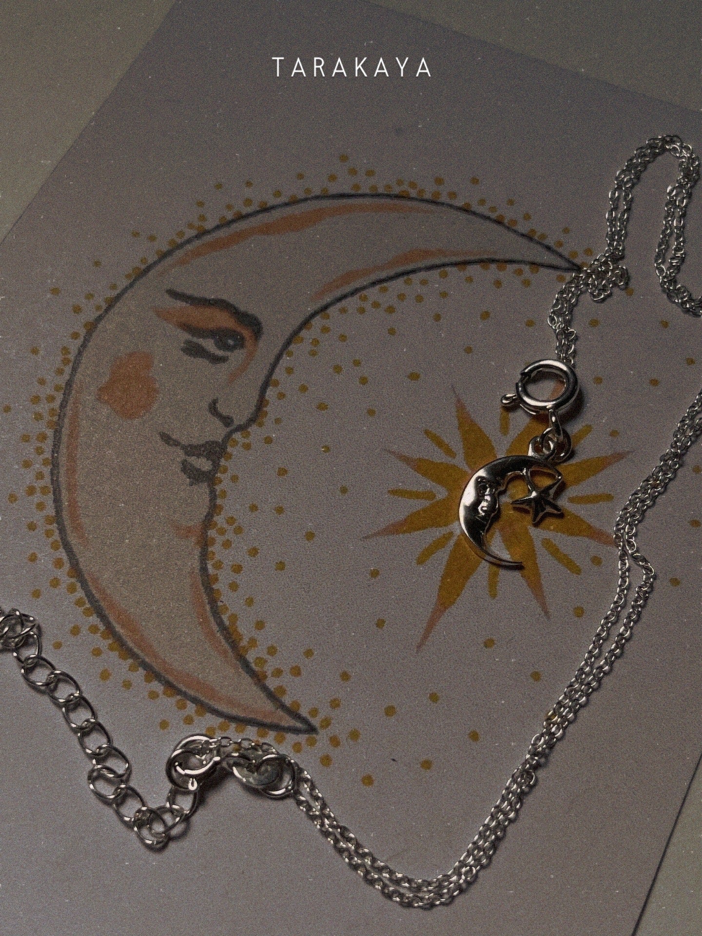 Moon Star 925 Sterling Silver Necklace