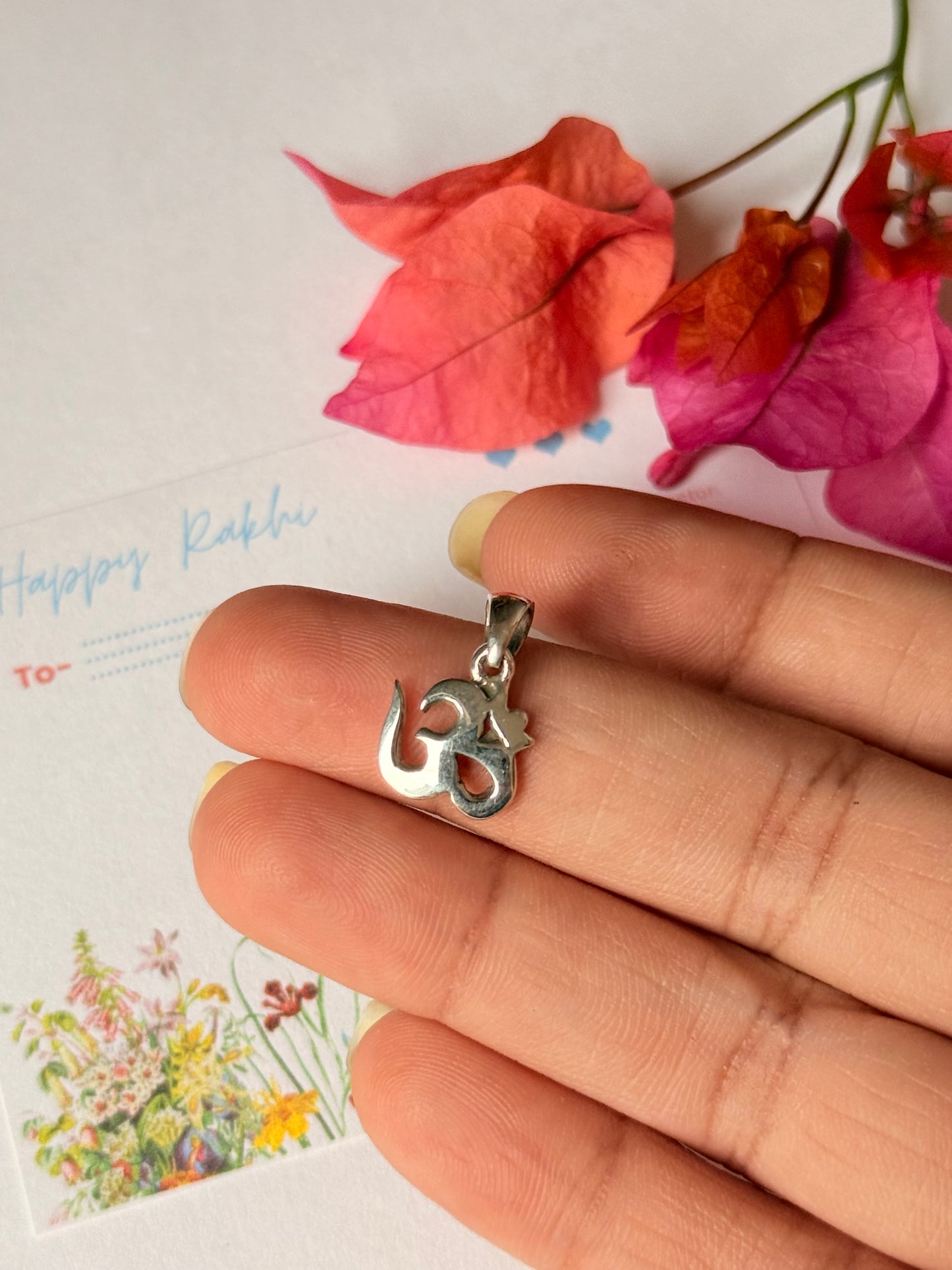 925 Sterling Silver Aum / Om Reusable as Pendant / Bracelet Charm - Handcrafted Rakhi