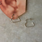 925 Sterling Silver Italian Heart Half Hoops