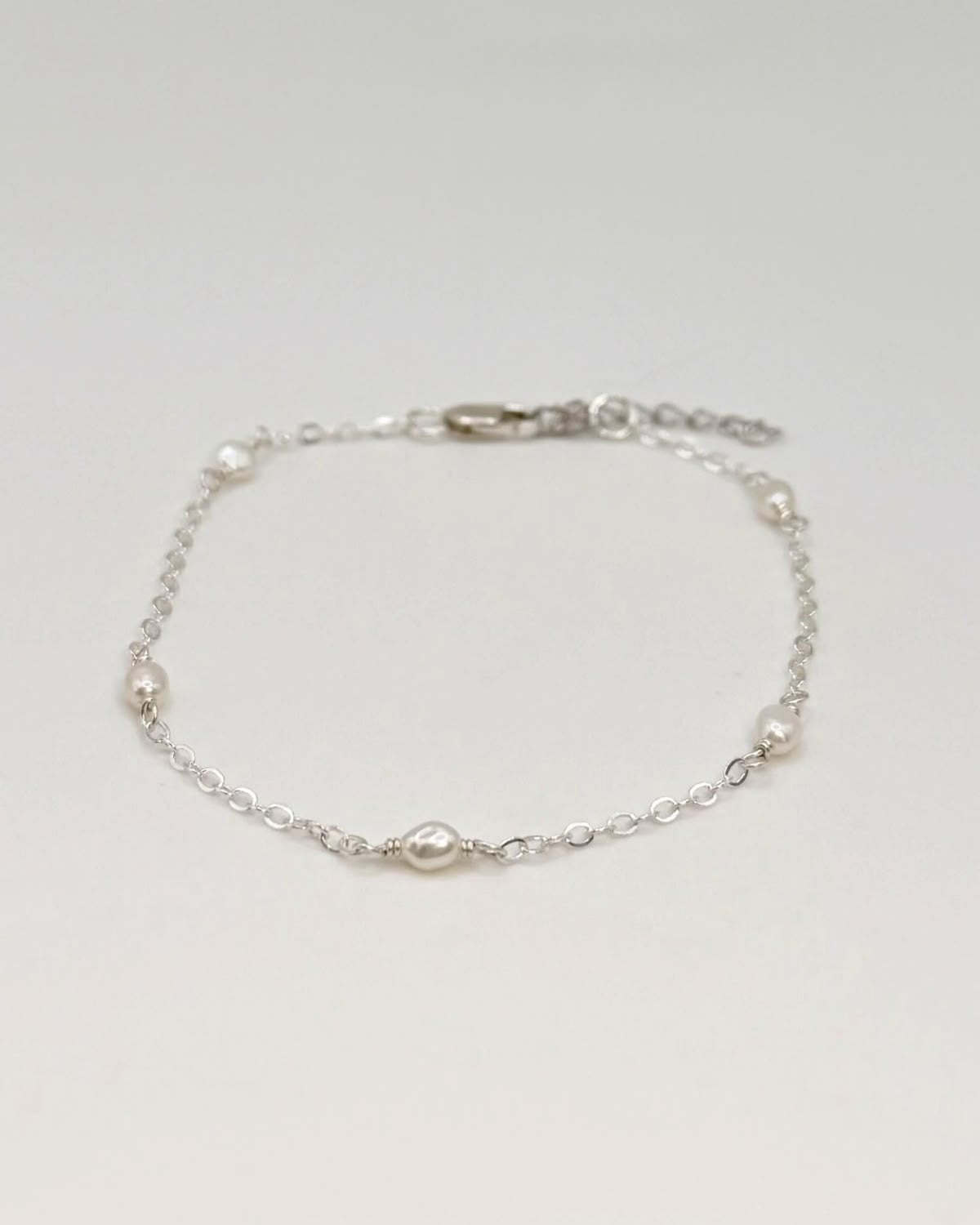 925 Sterling Silver Serene Fresh Water Pearls Handcrafted Bracelet