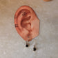 925 Sterling Silver Black Onyx Rope Handcrafted Boho Antique Style Hook Earrings