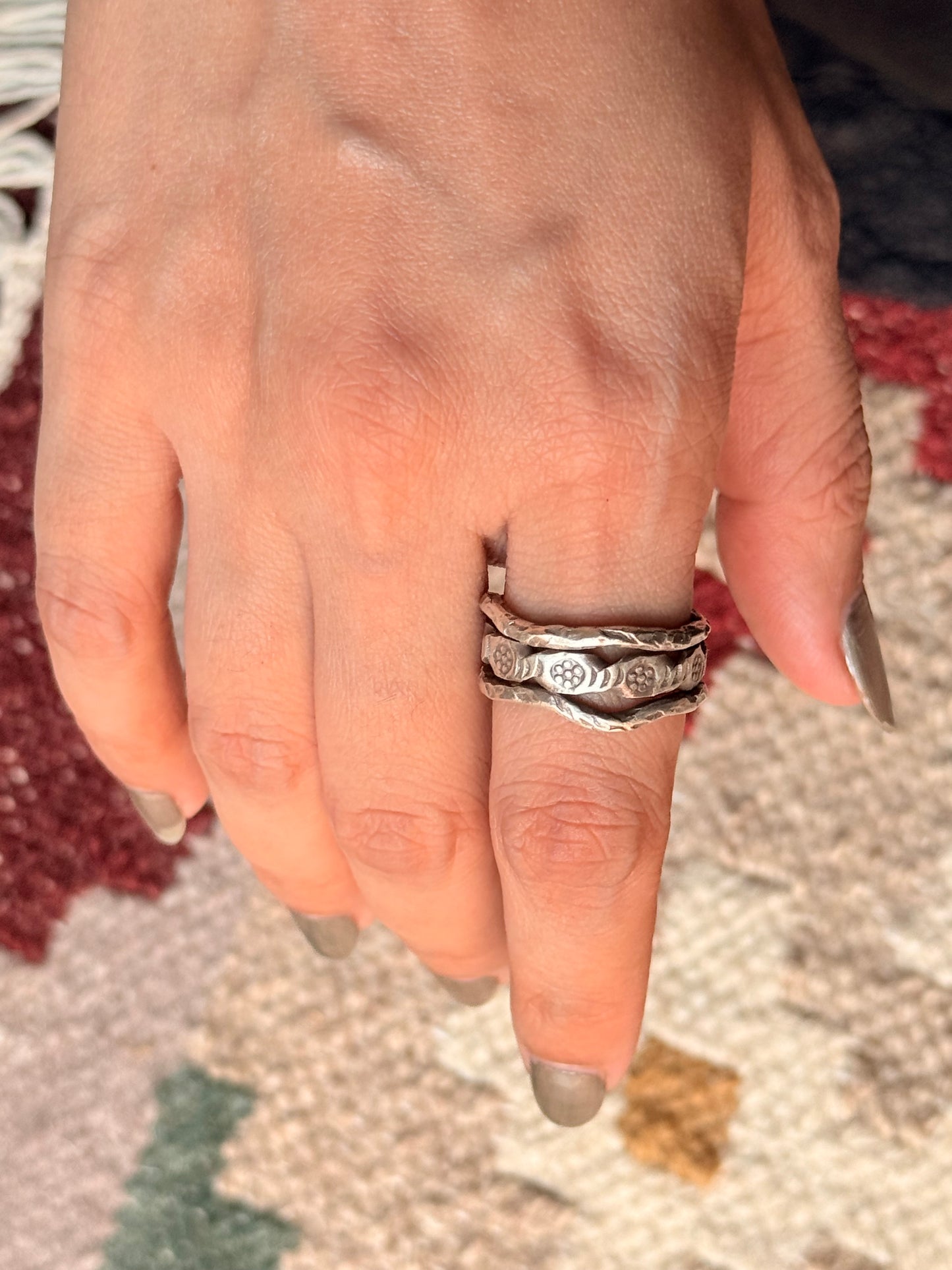 925 Sterling Silver Bohemian Hill Tribe Handcrafted Adjustable Ring