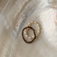 Natural Crystal Stretchy Smokey Quartz 2mm & Fresh Water Pearl Rings