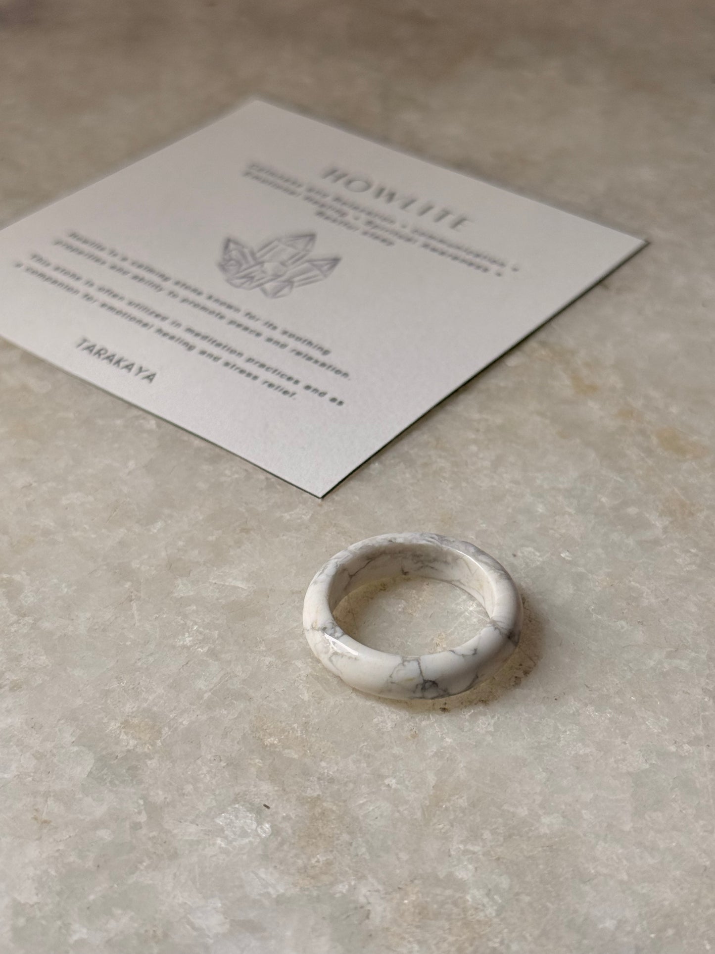 Natural Crystal Howlite Band Ring