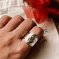 Statement chunky silver ring with hammered finish