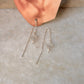 925 Sterling Silver Grey Moonstone Heart with Pearl Threader Earrings